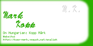 mark kopp business card